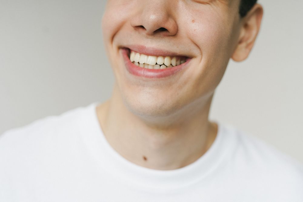 close up man's smile