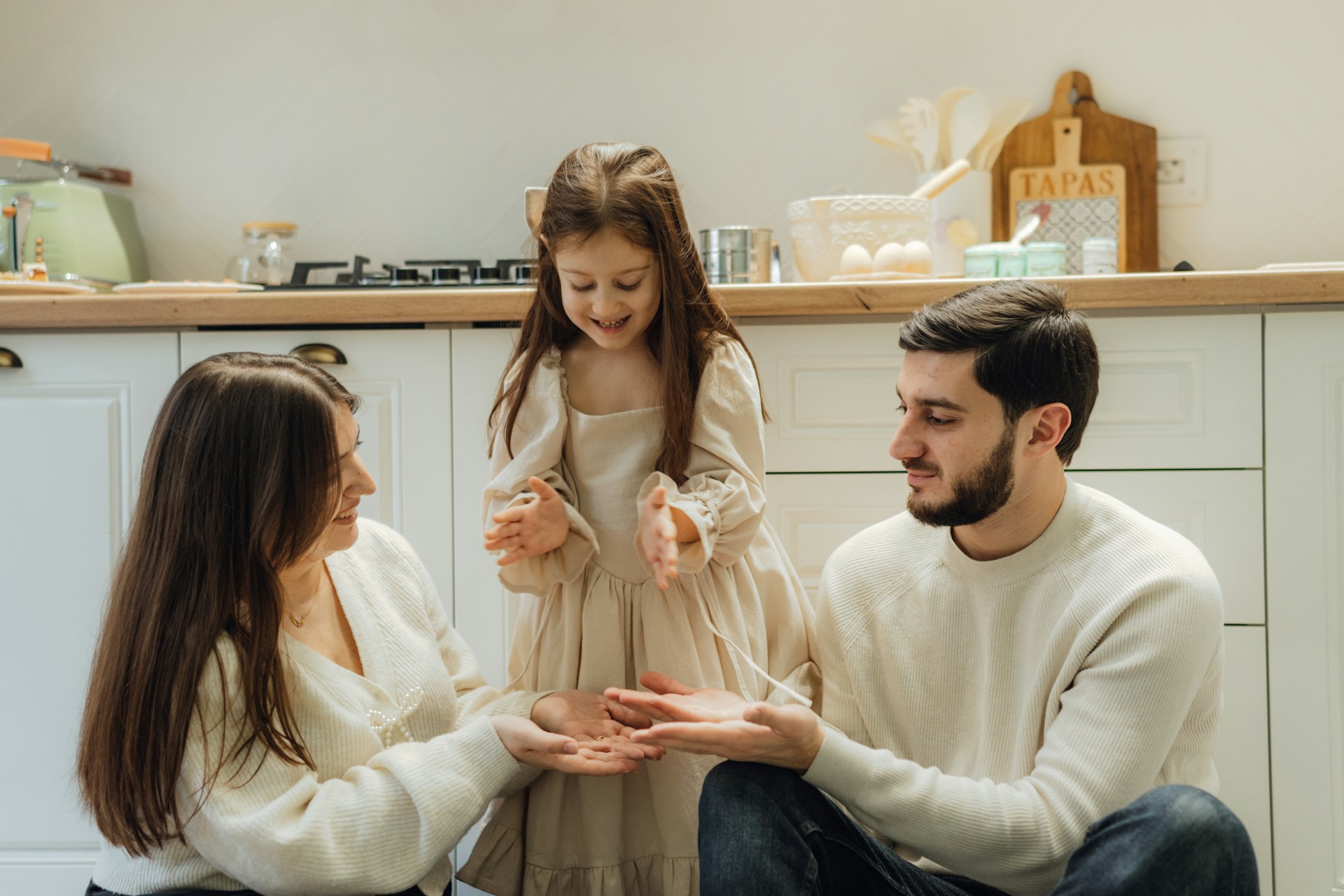family in kitchen