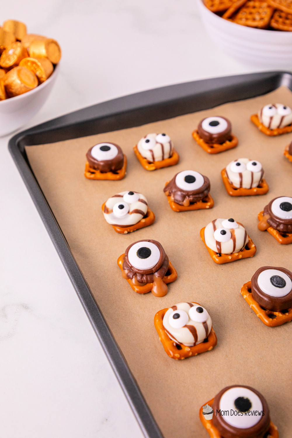 Halloween Monster Eye Pretzels