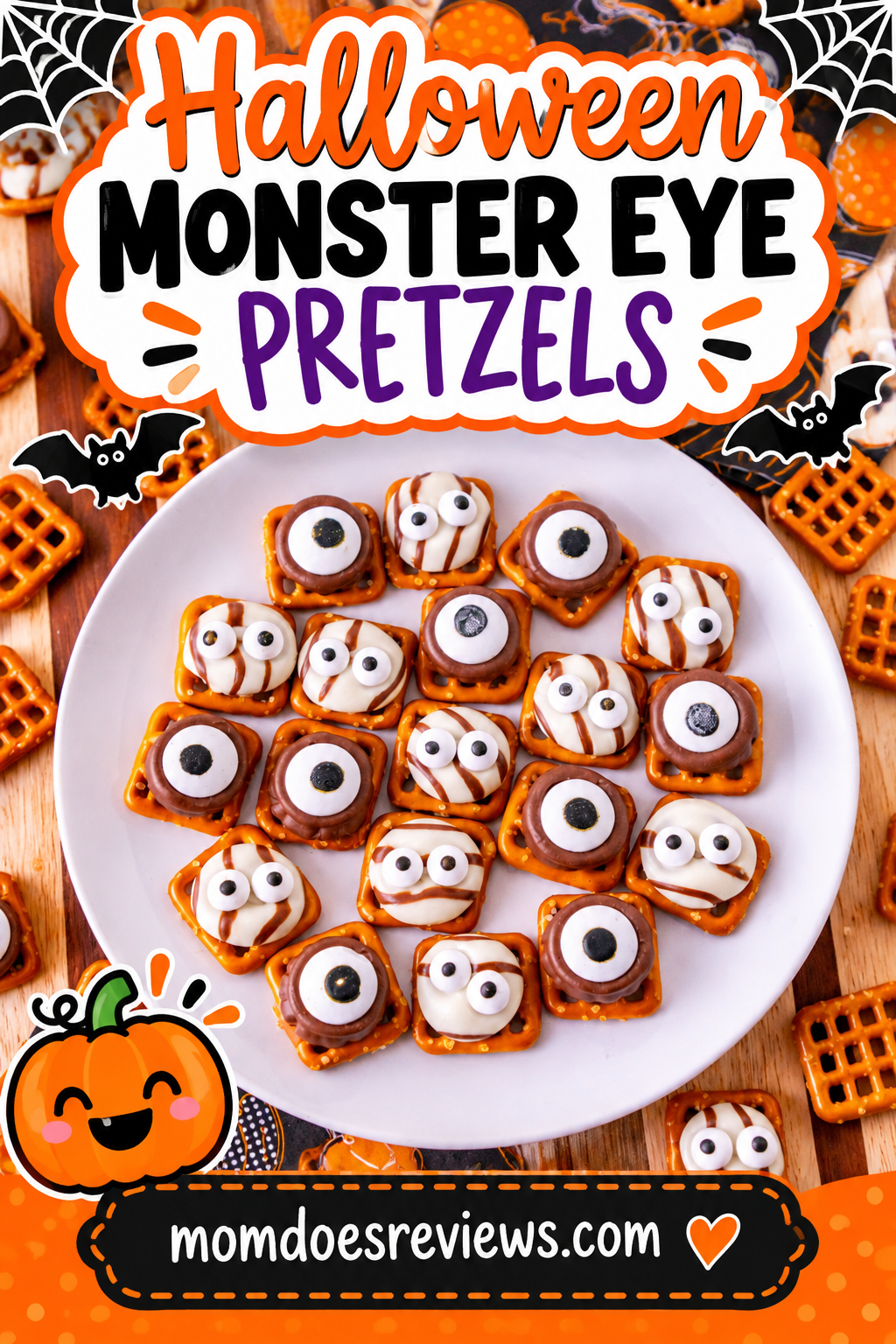 Halloween Monster Eye Pretzels
