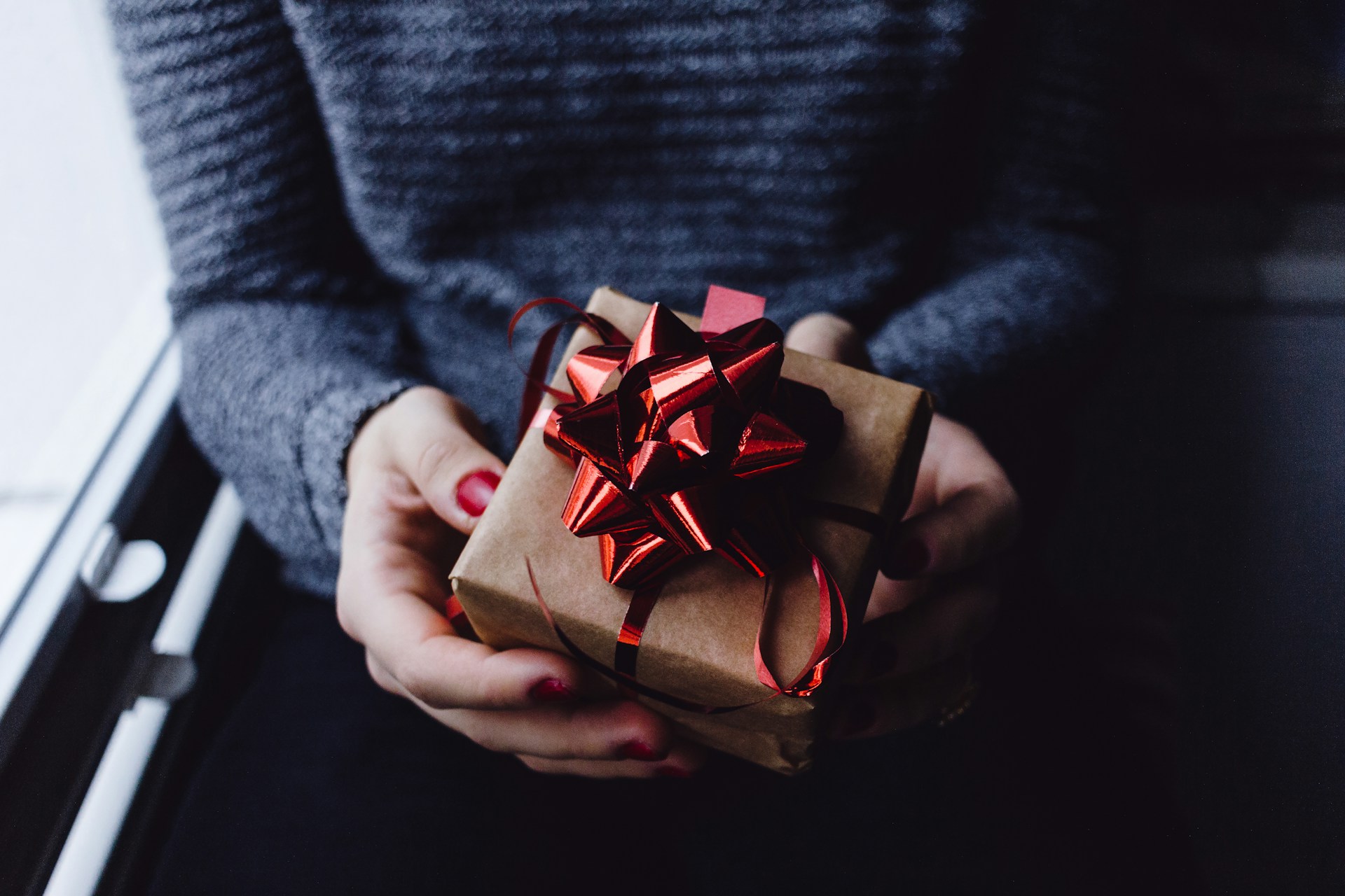 holding a present
