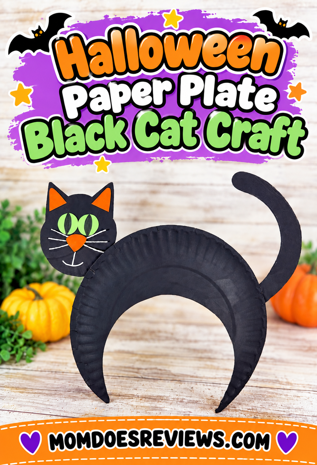 Paper Plate Black Cat craft