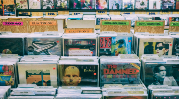 Vinyl records in the music store