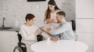 woman getting bp done