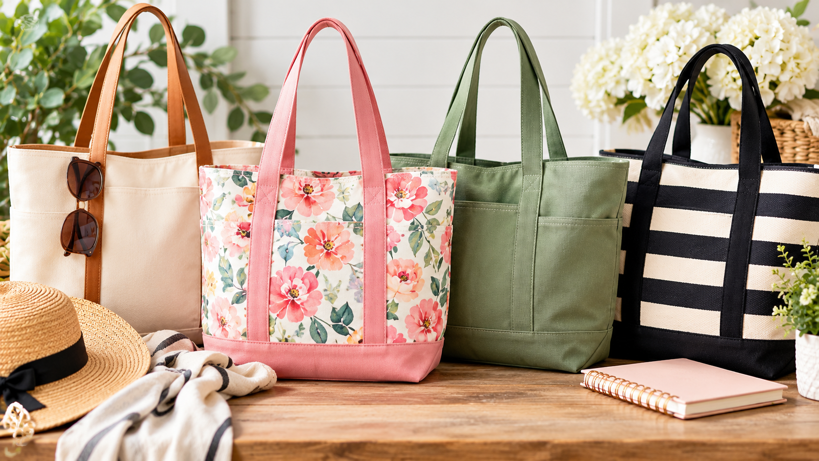 colorful tote bags