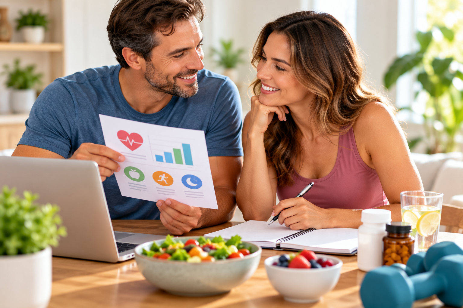 couple planning healthy lifestyle