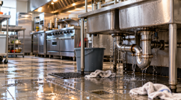 leaking sink in commercial kitchen
