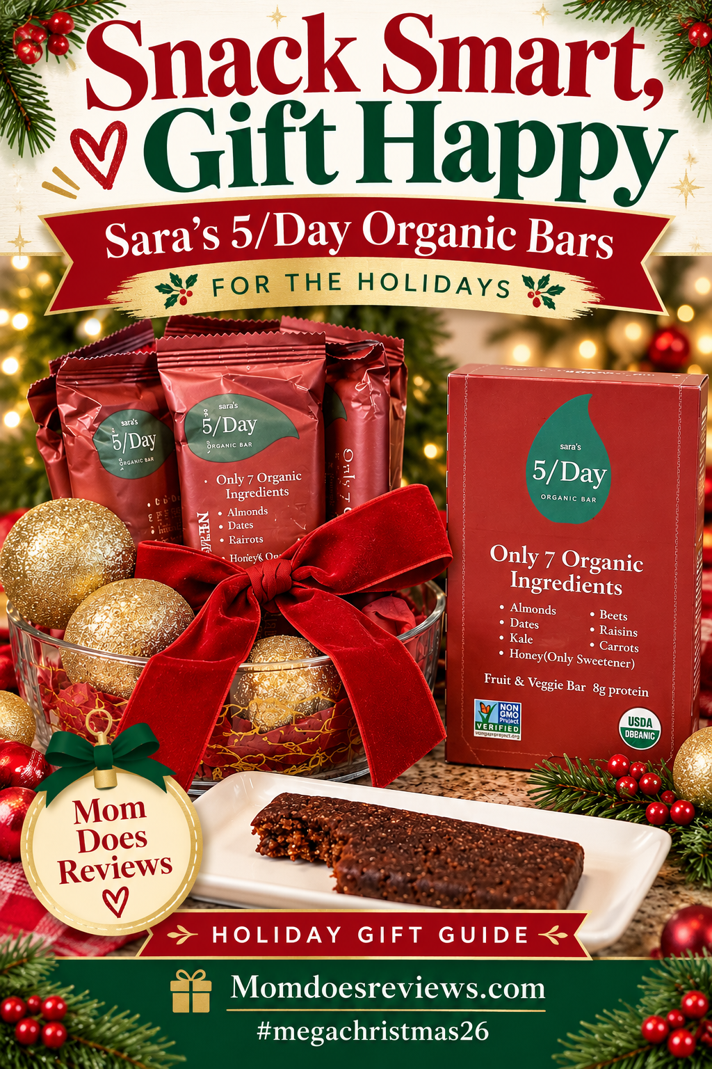 Sara's 5/Day Organic Bars Pinterest Pin
