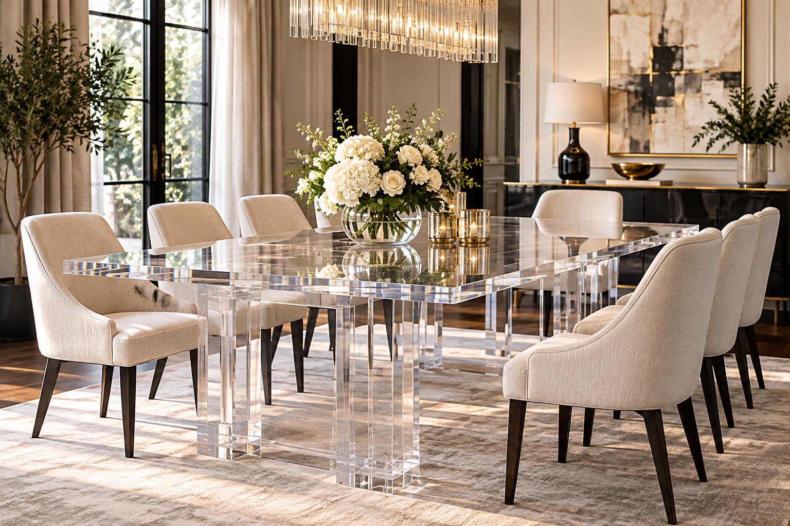 clear dining room table