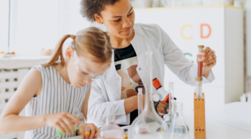girls doing STEM projects