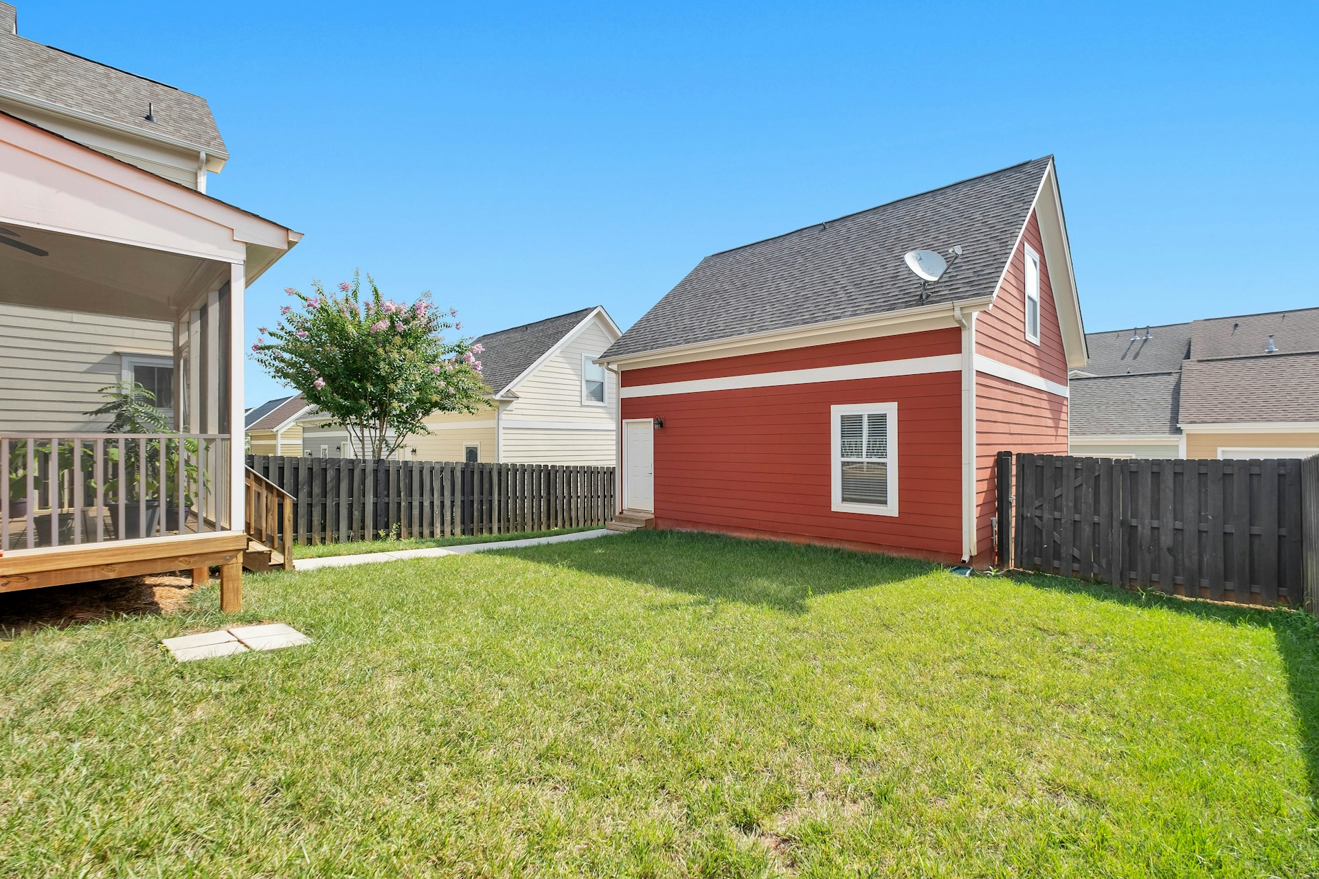 green grass backyard