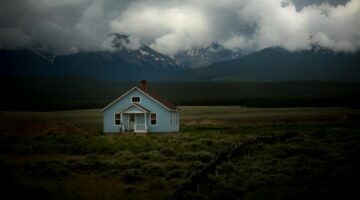 house under stormy sky