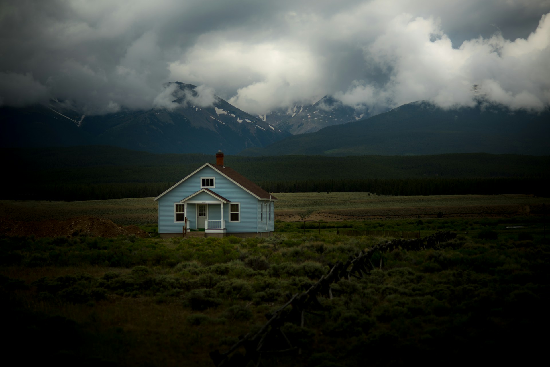 house under stormy sky