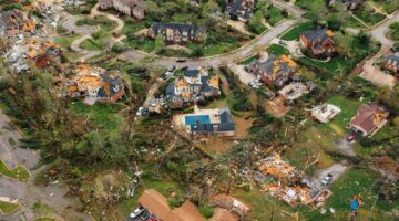 houses damaged by severe storm