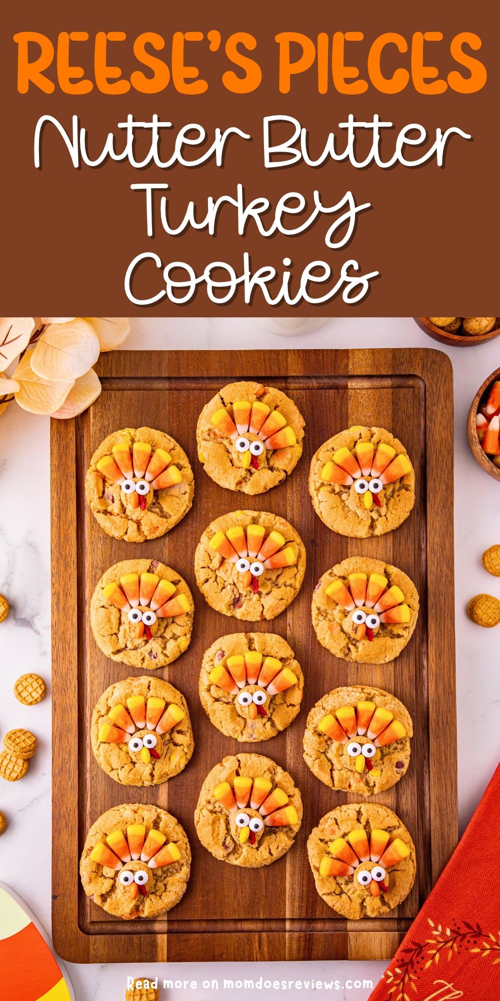 Reese's Pieces Nutter Butter Turkey Cookies